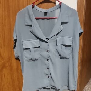 SHEIN Slate Button-Down Shirt